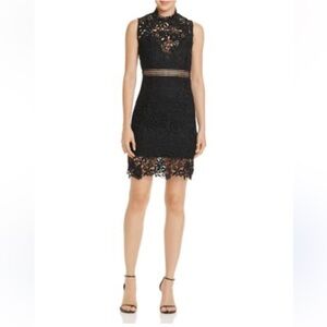 Bardot Black Paris Lace Panel Mock Neck Sleeveless Dress Size 6/8